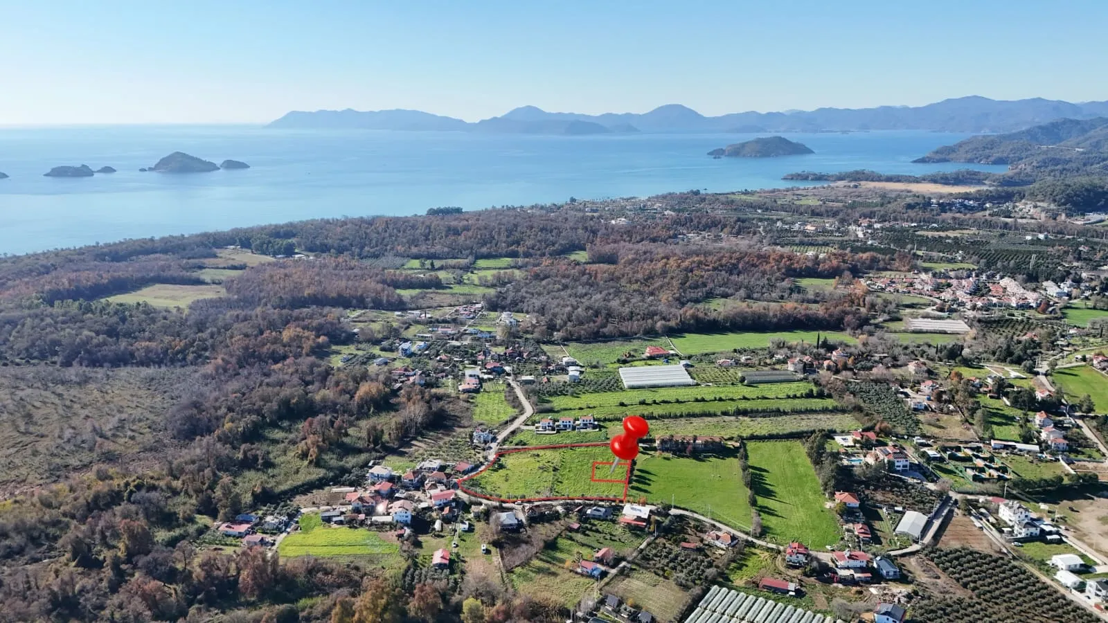 Fethiye Yanıklar Village Settlement Suitable for Villa Construction with Sea and Nature Views For Sale 725m² Land Share